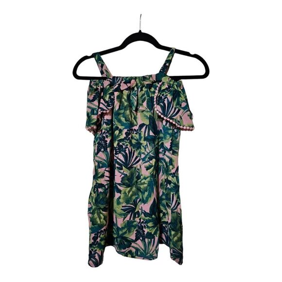 GB GIRLS Pink Green Legacy AKA Tropical Print Dress - Size Small - Picture 1 of 6